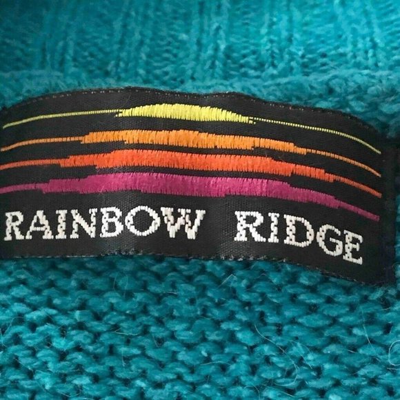 Rainbow Ridge Womens Sweater Vest M Blue/Green Short Sleeve V-Neck Ribbed Knit - Picture 4 of 8